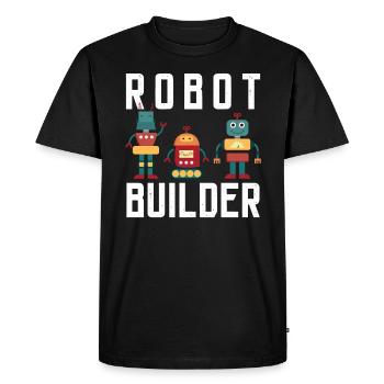 Robot Buidler Robotique IA Intelligence Artificielle - T-shirt Premium bio Homme - noir - Devant - Nico (187cm)