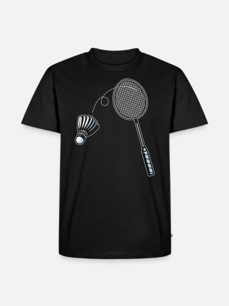 Badminton Speler Coach Racket Sport Smash - Mannen Premium Bio T-shirt - zwart