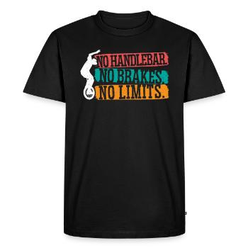 Monocycle Unicycle Balancing Unicycliste Vélo - T-shirt Premium bio Homme - noir - Devant - Nico (187cm)