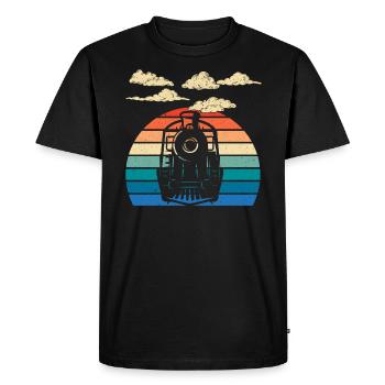 Railway Locomotive Railroad Engineer Train Driver - Men's Premium Organic T-Shirt - black - Front - Nico (187cm)