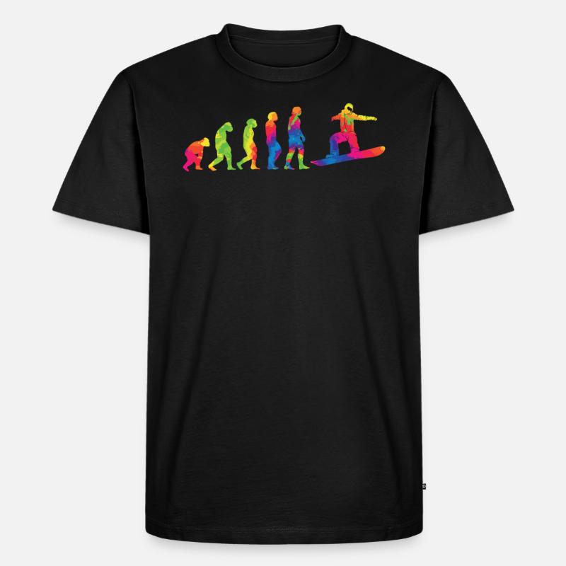 Snowboarding Evolution Snowboarder Snowboard - Men's Premium Organic T-Shirt - black