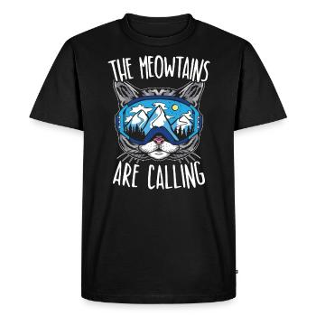 The Meowtains Call Snowboard Snowboarders - Men's Premium Organic T-Shirt - black - Front - Nico (187cm)