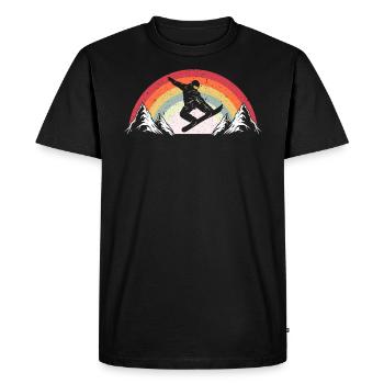 Retro Snowboarding Snowboarder Snowboard Winter - Men's Premium Organic T-Shirt - black - Front - Nico (187cm)