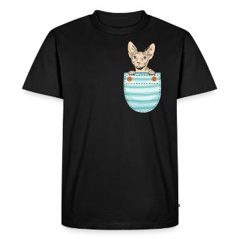 Mignon Sphynx Chat Sphynx Propriétaire de chat - T-shirt Premium bio Homme - noir - Devant - Nico (187cm)