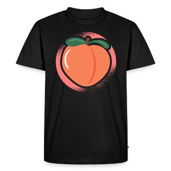 Peach Fruit Lover Végétalien Végétarien Sain - T-shirt Premium bio Homme - noir - Devant - Nico (187cm)