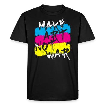 Make Art Not War Graffiti Spray Street Art Drawing - Men's Premium Organic T-Shirt - black - Front - Nico (187cm)