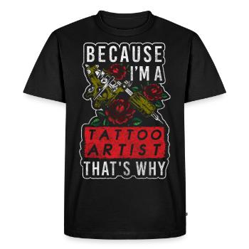 Tatouage Tatouage Encre Art - T-shirt Premium bio Homme - noir - Devant - Nico (187cm)