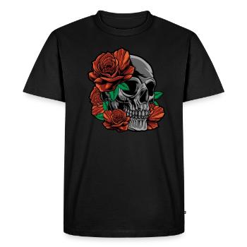 Rose Roses Rose Garden Jardinier - T-shirt Premium bio Homme - noir - Devant - Nico (187cm)