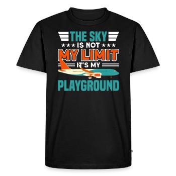 SKY IS NOT MY LIMIT IT'S MY PLAYGROUND Gifts - Men's Premium Organic T-Shirt - black - Front - Nico (187cm)