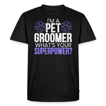 Je suis un toiletteur pour animaux de compagnie Quel est votre superpouvoir - T-shirt Premium bio Homme - noir - Devant - Nico (187cm)