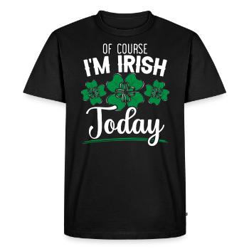Ofcourse I'm Irish Pride Today St. Patrick's Day - Men's Premium Organic T-Shirt - black - Front - Nico (187cm)