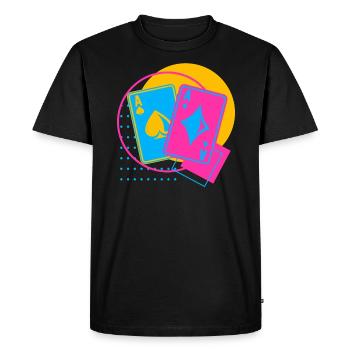 Joueur de Poker Rétro Vintage Poker Texas Holdem - T-shirt Premium bio Homme - noir - Devant - Nico (187cm)