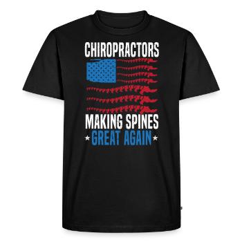 Les chiropraticiens rendent les épines grandes à nouveau drapeau des États-Unis - T-shirt Premium bio Homme - noir - Devant - Nico (187cm)