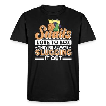 LES ESCARGOTS ADORENT BOXER LES CADEAUX - T-shirt Premium bio Homme - noir - Devant - Nico (187cm)