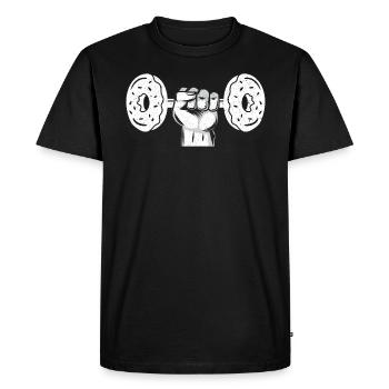 Donut Weights Bodybuilder Fitness Workout Doughnut - T-shirt Premium bio Homme - noir - Devant - Nico (187cm)
