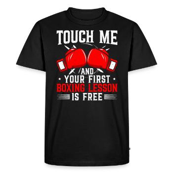 Boxeur Boxing Lover Knockout Puncher Sparring - T-shirt Premium bio Homme - noir - Devant - Nico (187cm)