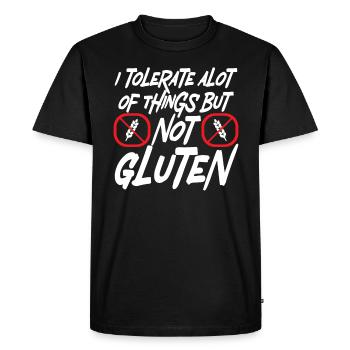 Je tolère beaucoup de choses mais pas le gluten - T-shirt Premium bio Homme - noir - Devant - Nico (187cm)