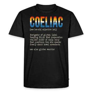 Définition de la maladie cœliaque sans gluten - T-shirt Premium bio Homme - noir - Devant - Nico (187cm)