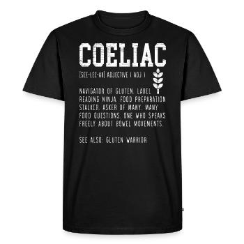 Définition de la maladie cœliaque sans gluten - T-shirt Premium bio Homme - noir - Devant - Nico (187cm)