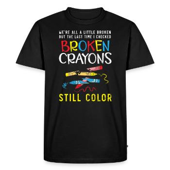 Gebrochene Buntstifte färben immer noch das Bewusstsein für psychische Gesundheit - Männer Premium Bio T-Shirt - Schwarz - Vorne - Nico (187cm)