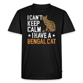 I Can't Keep Calm I Have A Bengal Cat Kitty - Men's Premium Organic T-Shirt - black - Front - Nico (187cm)