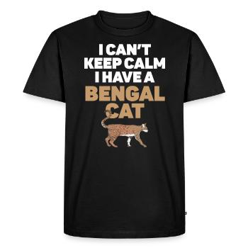 I Can't Keep Calm I Have A Bengal Cat Kitty - Men's Premium Organic T-Shirt - black - Front - Nico (187cm)