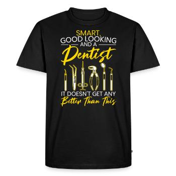 Chirurgien-dentiste dentiste intelligent et beau - T-shirt Premium bio Homme - noir - Devant - Nico (187cm)