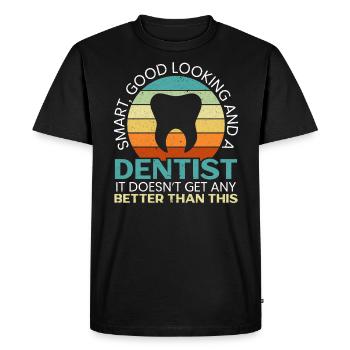 Smart And Good Looking Dentist Dental Surgeon - Men's Premium Organic T-Shirt - black - Front - Nico (187cm)