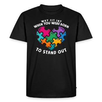 Autisme autiste - T-shirt Premium bio Homme - noir - Devant - Nico (187cm)