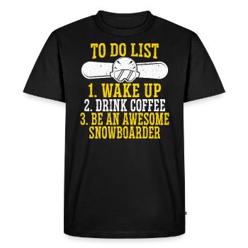 Buvez du café et soyez un snowboarder génial - T-shirt Premium bio Homme - noir - Devant - Nico (187cm)
