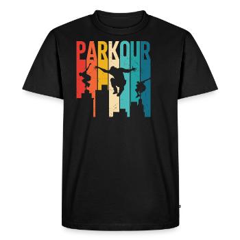 Parkour - T-shirt Premium bio Homme - noir - Devant - Nico (187cm)