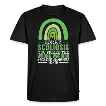 Mois de la sensibilisation à la scoliose Fusion vertébrale Retour - T-shirt Premium bio Homme - noir - Devant - Nico (187cm)