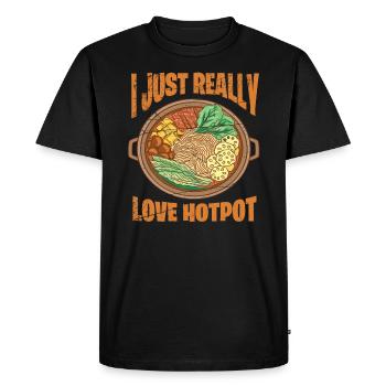 J’ADORE VRAIMENT LE MOTIF HOTPOT pour China Snack - T-shirt Premium bio Homme - noir - Devant - Nico (187cm)