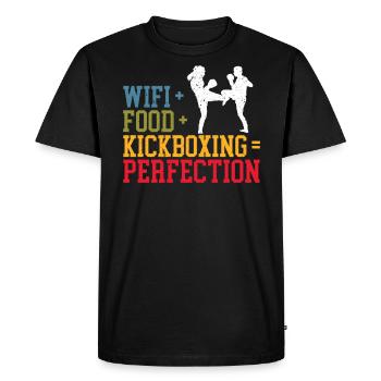 Kickboxing Kickboxer Combat Fighting MMA Kicking - T-shirt Premium bio Homme - noir - Devant - Nico (187cm)