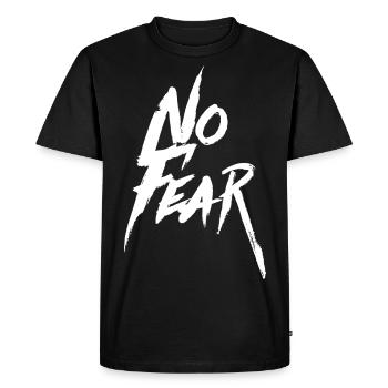 NO FEAR Intrépide Audacieux Tendance Cool Stylish - T-shirt Premium bio Homme - noir - Devant - Nico (187cm)