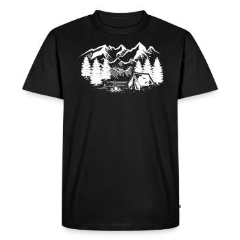 Camping Camper Camp Outdoor Nature - Men's Premium Organic T-Shirt - black - Front - Nico (187cm)