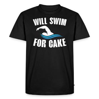 Va nager pour le gâteau entraîneur de natation nageur nageur - T-shirt Premium bio Homme - noir - Devant - Nico (187cm)