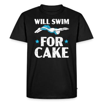 Va nager pour le gâteau entraîneur de natation nageur nageur - T-shirt Premium bio Homme - noir - Devant - Nico (187cm)