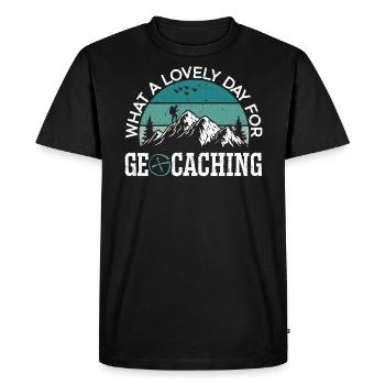 Quelle belle journée pour Geocaching Geocacher Cache - T-shirt Premium bio Homme - noir - Devant - Nico (187cm)