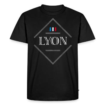 Lyon - T-shirt Premium bio Homme - noir - Devant - Nico (187cm)