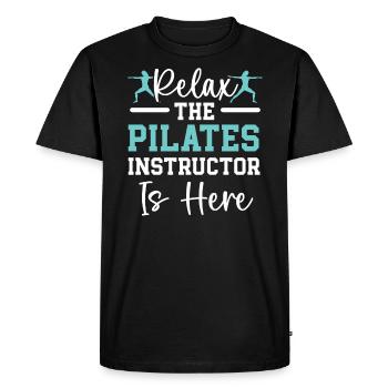 Relax The Pilates Instructor Is Here Workout - Men's Premium Organic T-Shirt - black - Front - Nico (187cm)
