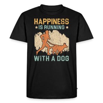 Canicross Lover Chien Course Sport Jogging Agilité - T-shirt Premium bio Homme - noir - Devant - Nico (187cm)