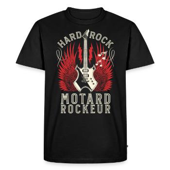 Hard Rock Metal Motard Rockeur - T-shirt Premium bio Homme - noir - Devant - Nico (187cm)
