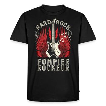 Hard Rock Metal Pompier Rockeur - T-shirt Premium bio Homme - noir - Devant - Nico (187cm)