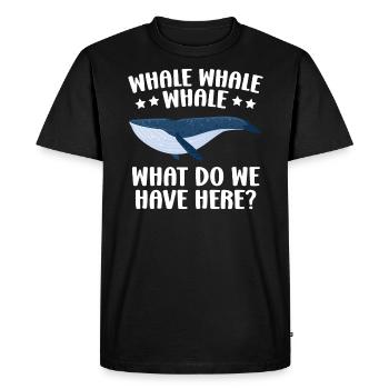 Baleine Qu’avons-nous ici Animal marin sous l’eau - T-shirt Premium bio Homme - noir - Devant - Nico (187cm)