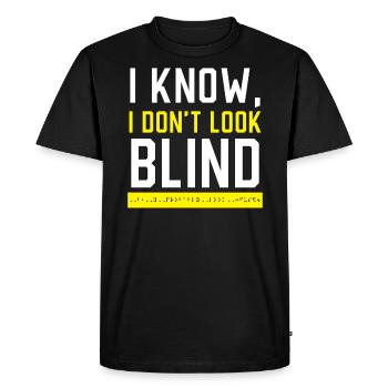 Braille Blind Awareness Visually Impaired - Men's Premium Organic T-Shirt - black - Front - Nico (187cm)