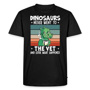 Dinosaurs Never Went To The Vet Veterinarian - Men's Premium Organic T-Shirt - black - Front - Nico (187cm)