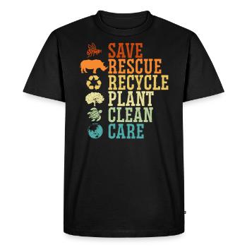 Environnementaliste Nature Recyclage Fête de la Terre mère - T-shirt Premium bio Homme - noir - Devant - Nico (187cm)