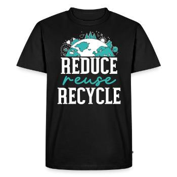 Réduire la réutilisation Recycler l’environnementaliste du Jour de la Terre - T-shirt Premium bio Homme - noir - Devant - Nico (187cm)