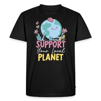 Environnementaliste Nature Recyclage Fête de la Terre mère - T-shirt Premium bio Homme - noir - Devant - Nico (187cm)